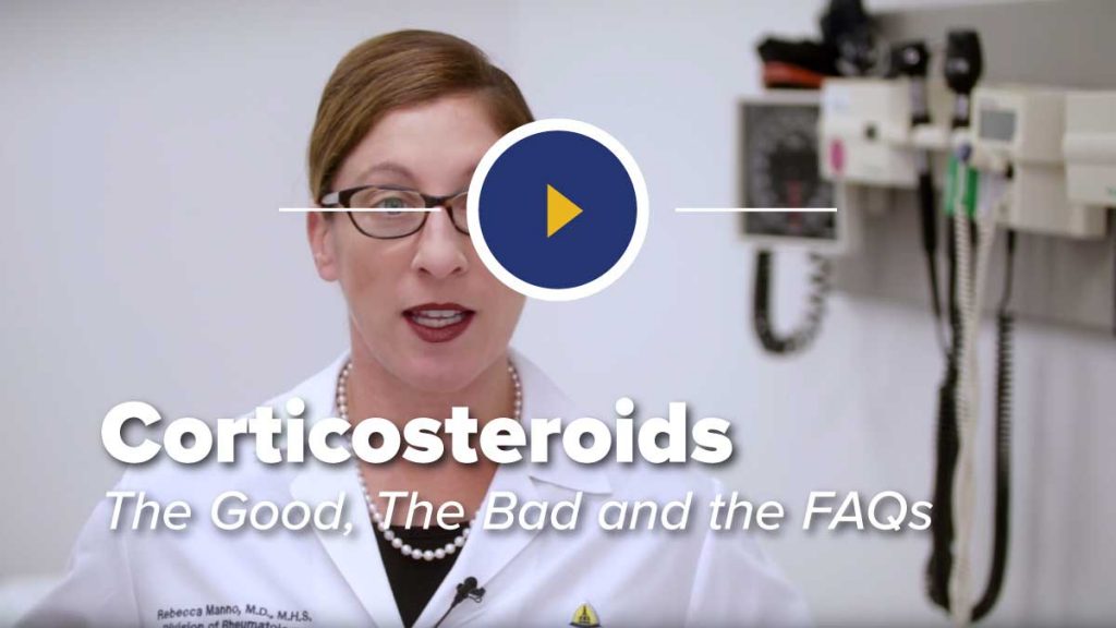 Rheumatologist in Clinic Room DIscussing Corticosteroids